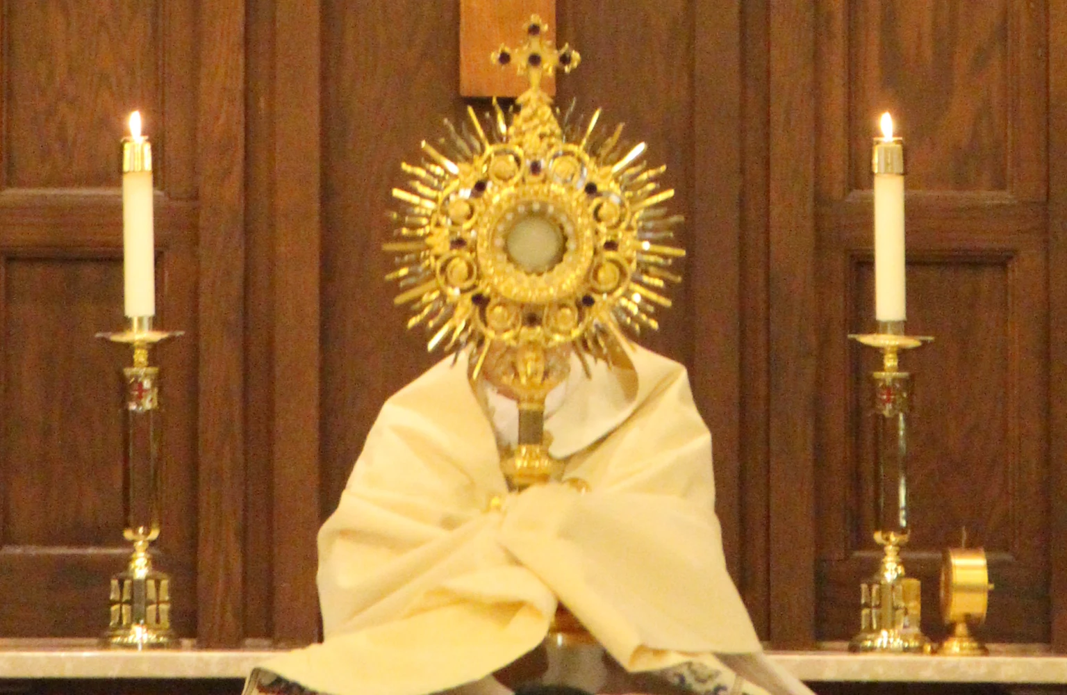 Eucharistic Adoration with Votive Candles